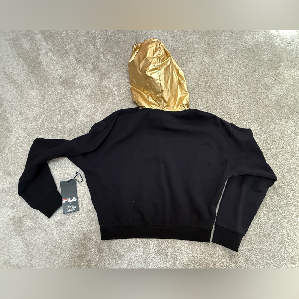 Fila & Saks Fifth Avenue Collab - Black and Gold Hoodie - size Medium - NWT - Picture 9 of 10